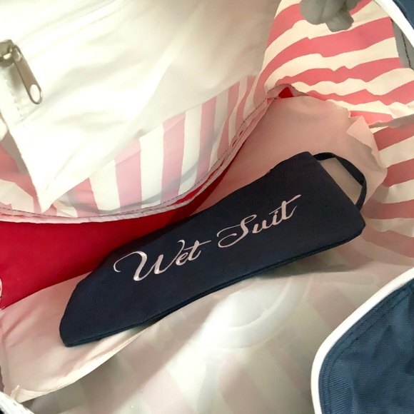 Large Striped Beach Bag - Picture 3 of 12